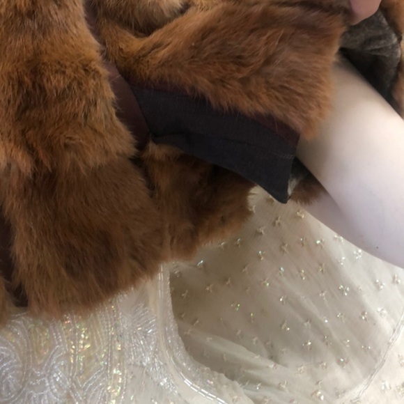Vintage 1920’s Fur Mini Half Jacket Brown Walton - Picture 4 of 6